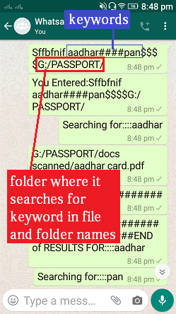 Searchforfilebyfilenameinfolder command, whatsapp cloud remote